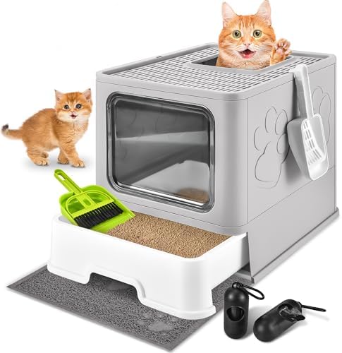 Covered Cat Litter Box, Extra Large Drawer Design by HOMAGICO