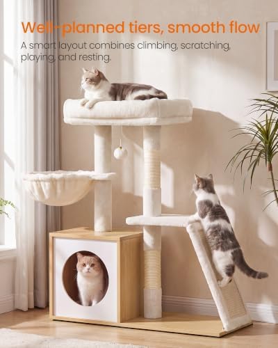 Feandrea Cat Tree, 3-Tier Cat Tower - Image 4