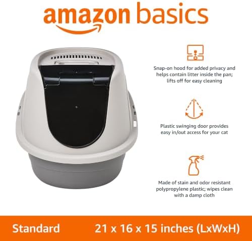 Amazon Basics No-Mess Hooded Enclosed Cat Litter Box - Image 2