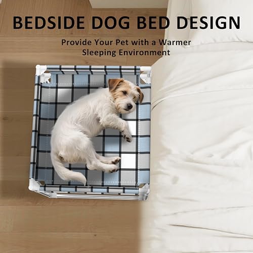 Bedside Cosleeper Dog Bed with Guardrail, 3-Fence Height Elevated Bed Dog - Image 2