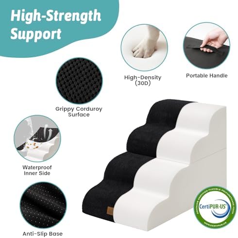 COZY KISS Detachable Small Dog Stairs 19.7" H, Wide Pet Step - Image 4