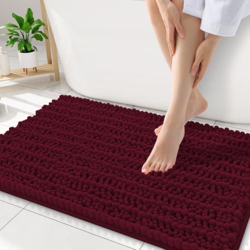 Smiry Bathroom Rugs 34X21, Extra Soft Rubber Backing Chenille Bath Mats by Smiry
