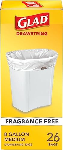 Glad Medium Trash Bags, 8 Gallon, Fragrance Free Garbage Bags by GladTrashFoodStorage