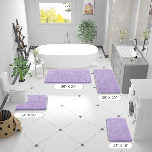 OLANLY Bathroom Rugs 36x24, Extra Soft Absorbent Chenille Bath Rugs - Image 2