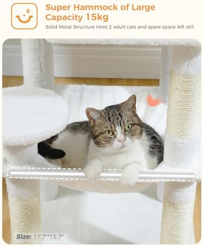 MUTTROS 45.7" Cat Tree with Hammock, Condo & 4 Sisal Posts - Image 4