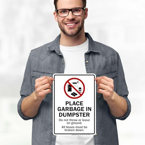 Place Garbage Inside Dumpster Do Not Throw Or Leave On Ground All Boxes - Image 2