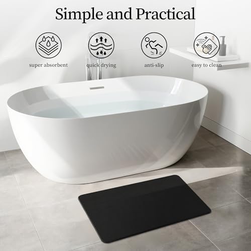 THMINS Black Stone Bath Mat - Image 3