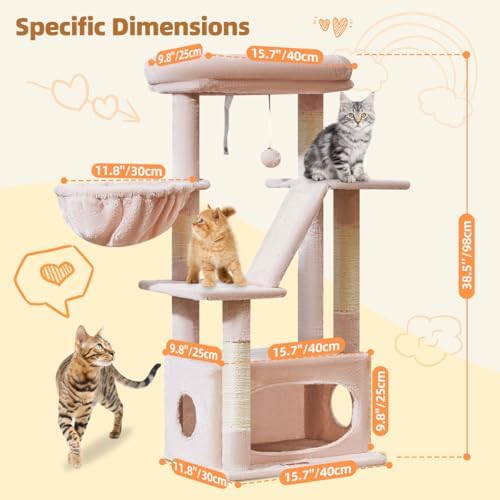 Taoqimiao Cat Tree, 38.5In Cat Tower - Image 7