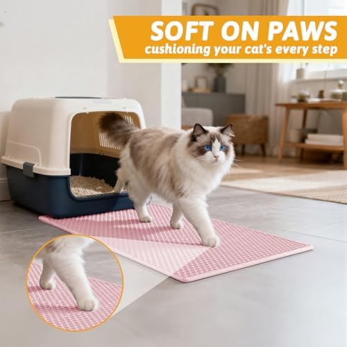 Pieviev Cat Litter Mat, Double-Layer Waterproof Litter Trap - Image 4