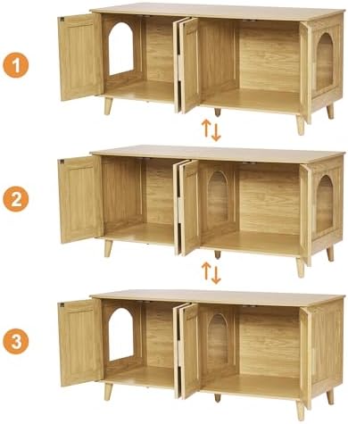 Homhedy Boho Cat Litter Box Enclosure - Image 7