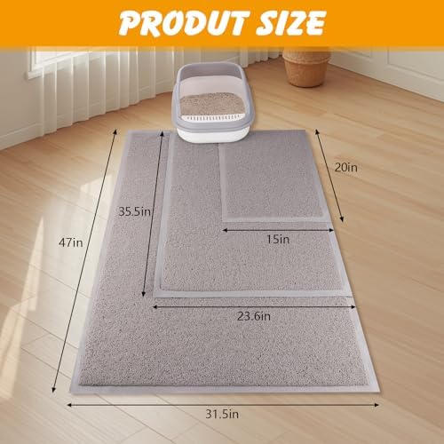ondware Cat Litter Mat 35.5 x 23.6 in, Waterproof Non-Slip - Image 3
