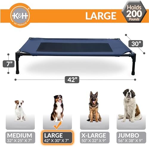 K&H Outdoor Elevated Dog Bed, Cooling Raised Dog Bed, Large 42x30in - Image 3