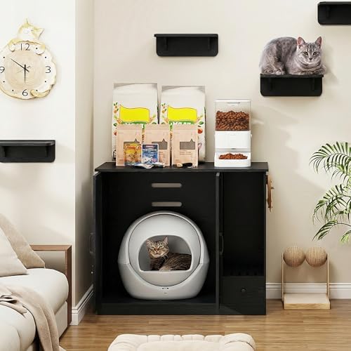 Large/Tall Cat Litter Box Enclosure Furniture, Hidden Self-Cleaning Litter - Image 7