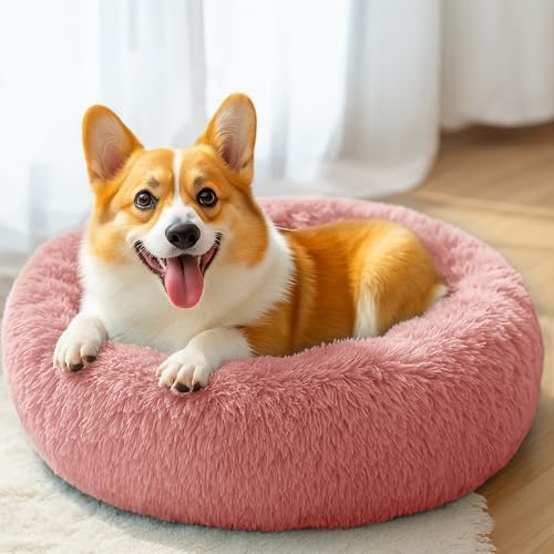 28in Large Dog Bed, Calming Donut Bed - Image 5
