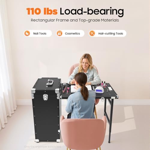 Cosmetic Trolley Storage Organizer, Foldable Nail Tables - Image 4