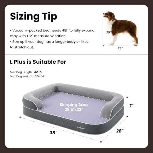 LE SURE RealOrtho™ L Plus 3-Layer Foam Orthopedic Large Dog Bed - Image 5