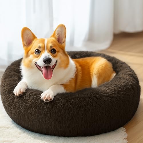 28in Large Dog Bed, Calming Donut Bed - Image 5