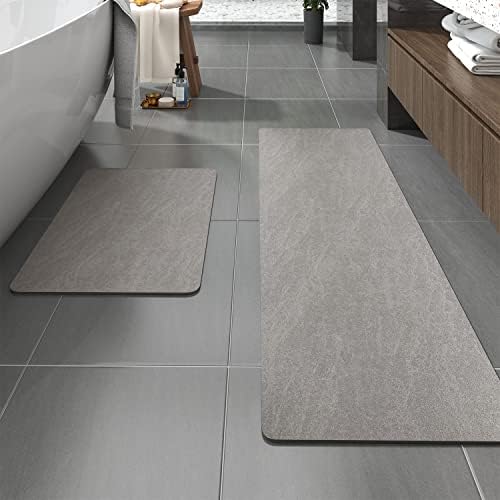 MontVoo -Bath Mat-Rubber Backing Non Slip Quick Dry Absorbent Thin Bathroom by MontVoo