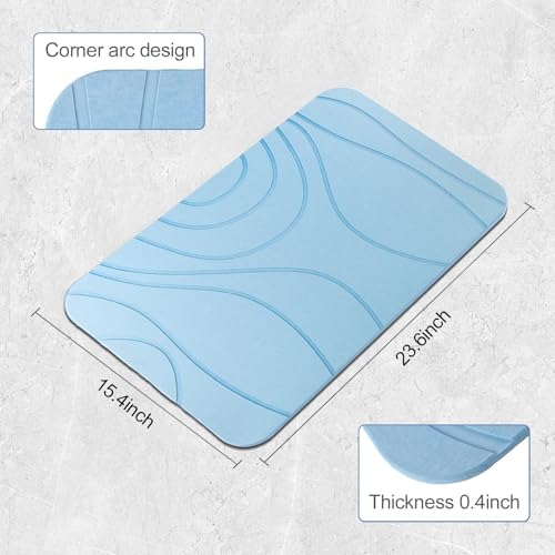 Stone Bath Mat, 2 Pack Diatomaceous Earth Shower Mat, Non-Slip Super Absorbent - Image 2