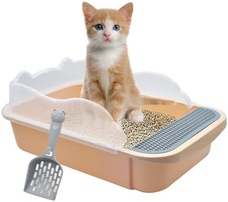 Open Cat Litter Box with High Side, Anti-Splashing Cats Litters Pan, Kitten by MUYG