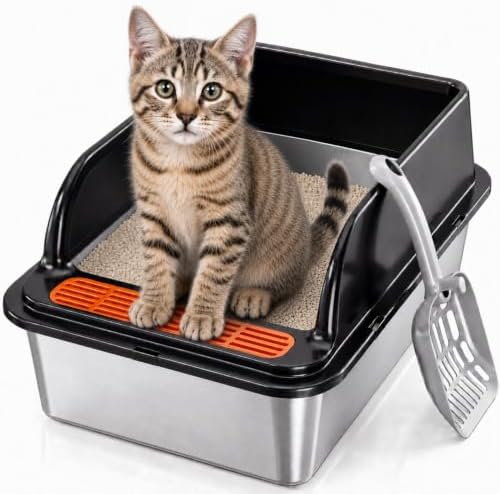 Jotesnew Small Stainless Steel Cat Litter Box by 2PackXLStainlessSteelCat
