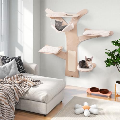 Tangkula Cat Wall Shelves, Wall Mounted Cat Tree Furniture - Image 2