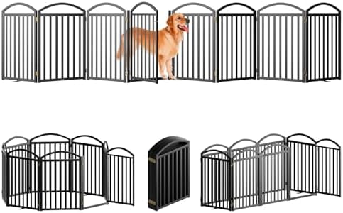 SNUOWU 8 Panels Full Matel Freestanding Dog Gates by SNUOWU