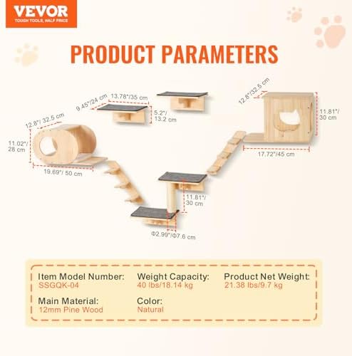 VEVOR Wall Mounted Cat Shelves and Perches - Image 3
