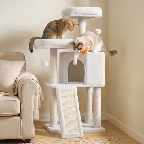 Feandrea Cat Tree, 45.3-Inch Cute Cat Tower, Plush Climbing Condo by FeandreabySONGMICSHOME