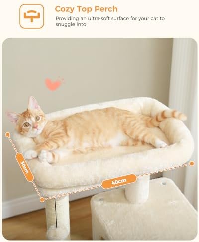 MUTTROS 45.7" Cat Tree with Hammock, Condo & 4 Sisal Posts - Image 6