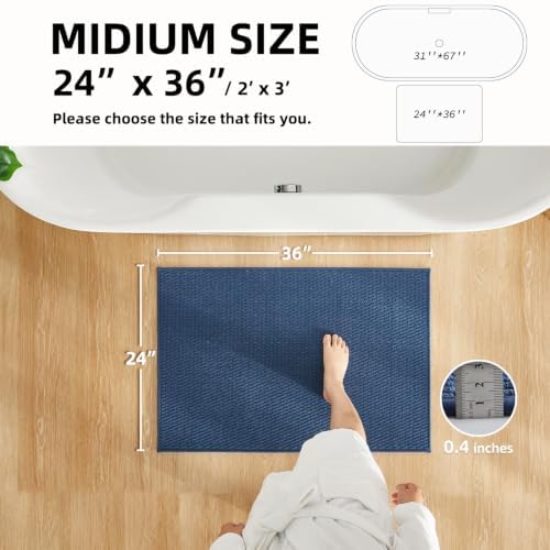 TYUU Bathroom Rugs Non Slip Washable, Super Absorbent Thin Bath Mat Quick Dry - Image 2