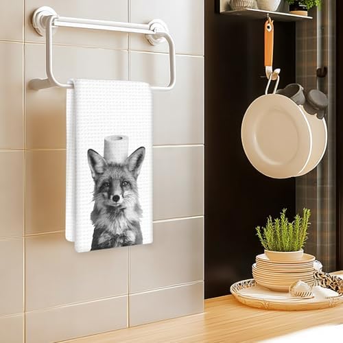 Funny Fox Hand Towels Set of 2, Fox Decor - Image 2