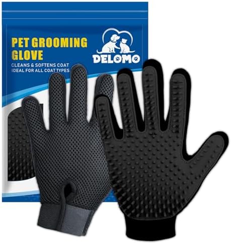 Pet Hair Removal Glove with 255 Silicone Tips by DELOMO