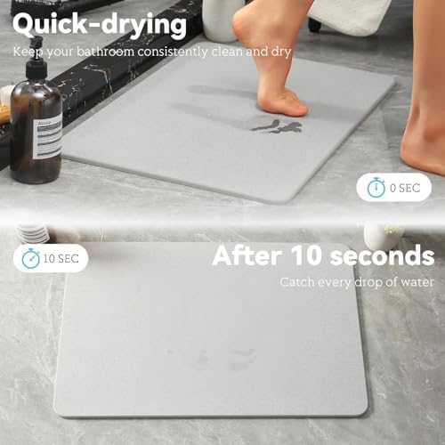 Stone Bath Mat, Dries Quickly, Non-Slip Diatomaceous Earth Bath Mats - Image 4