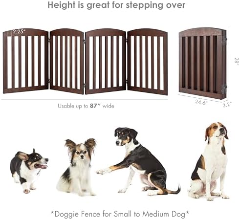SPIRICH Wooden Freestanding Foldable Dog Gate - Image 5