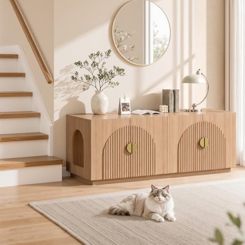 Amunrbrek Double Cat Litter Box Enclosure Furniture - Image 6