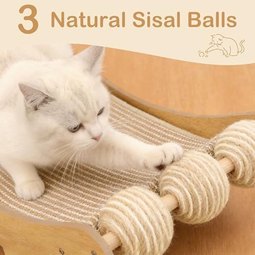 DWCN 3-in-1 Large Cat Scratcher Bed Hammock Lounge Scratching Post Scratch Pad - Image 6