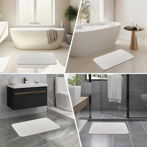 2 Pack Stone Bath Mat, Diatomaceous Earth Shower Mat, Non-Slip Super Absorbent - Image 4