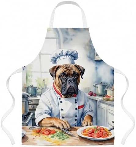 Caroline's Treasures Bullmastiff The Chef Apron Cooking Kitchen Server Baking by CarolinesTreasures