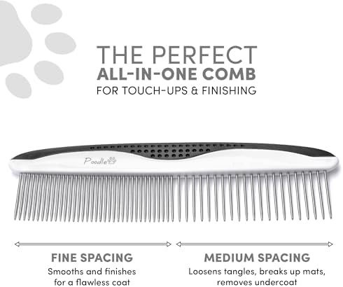 Poodle Pet Dog Combs for Grooming | 2 Pack | Stainless Steel Teeth Easily - Image 2