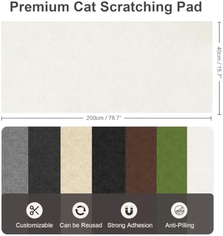 Large Cat Scratcher, 78.7x15.7 Cat Scratch Furniture Protector - Image 2