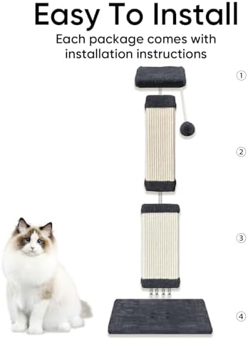 Cat Scratching Post for Indoor Cats, 32Inch Sisal Cat Scratcher - Image 4