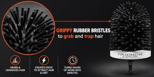 Fur Extractor- Rubber Silicone Drill Brush Pet Hair Loosener - Image 6