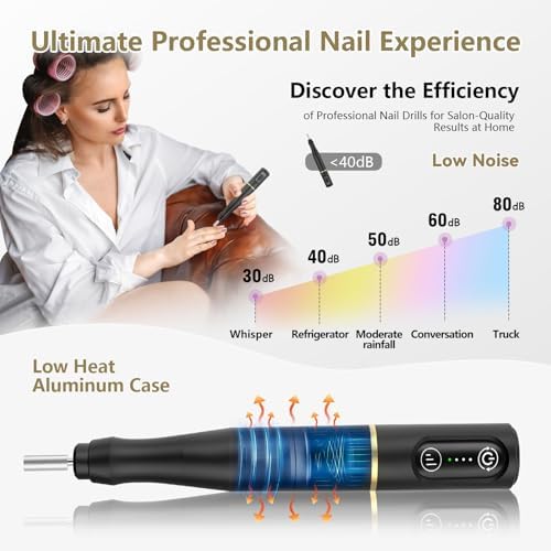 TUOBEO Cordless Nail Drill Electric Nail File Kit, Rechargeable Efile Set - Image 6