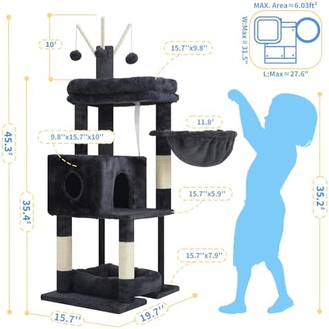 Heybly Cat Tree, 45.3" Cat Tower - Image 3