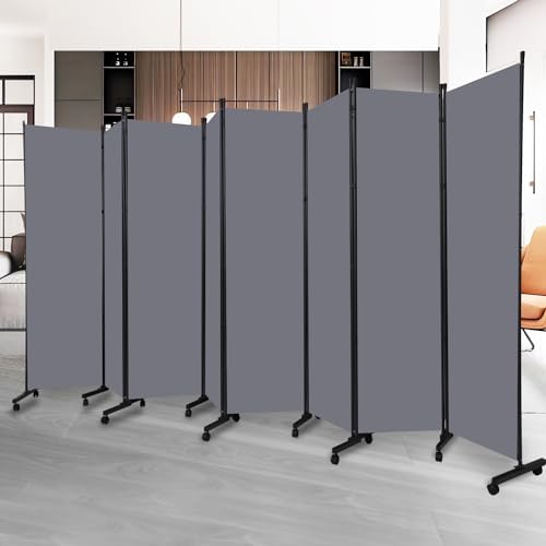 Room Divider 6 Panel-176''Wide Folding Privacy Screen, Large Partition Wall by HOMSCREENER