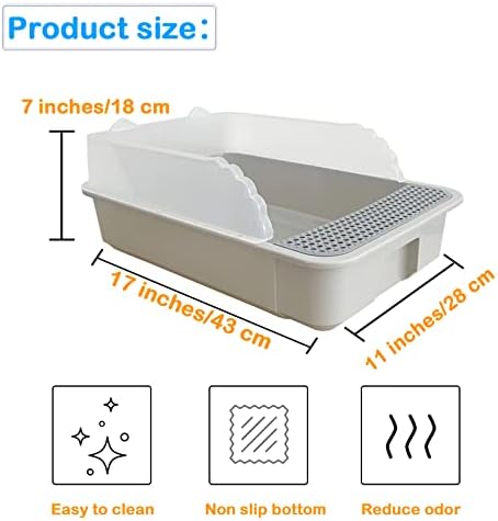 Open Cat Litter Box with High Side, Anti-Splashing Cats Litters Pan, Kitten - Image 5