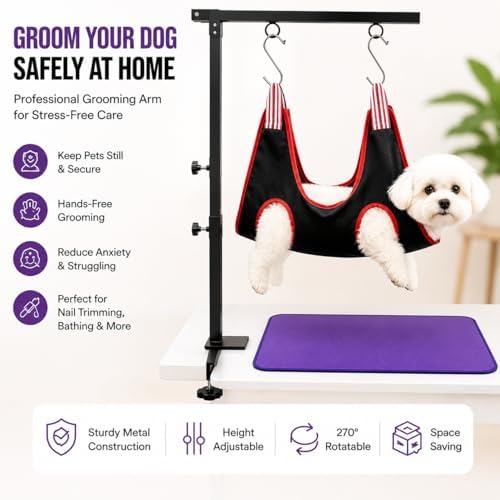 Adjustable Dog Grooming Arm & No-Sit Holder, Height 26"-40 - Image 2