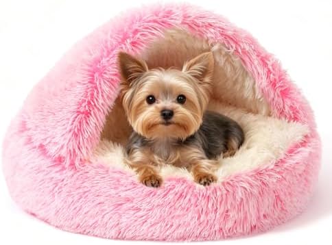 NOYAL Hooded Donut Bed, Calming Cave by Noyal