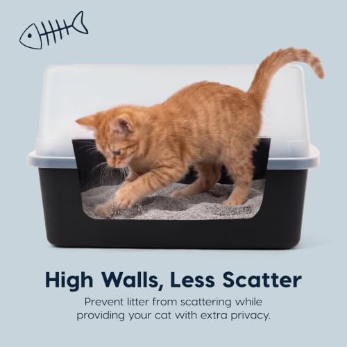 IRIS USA Cat Litter Box Small, High Sided, Scatter Shield - Image 7